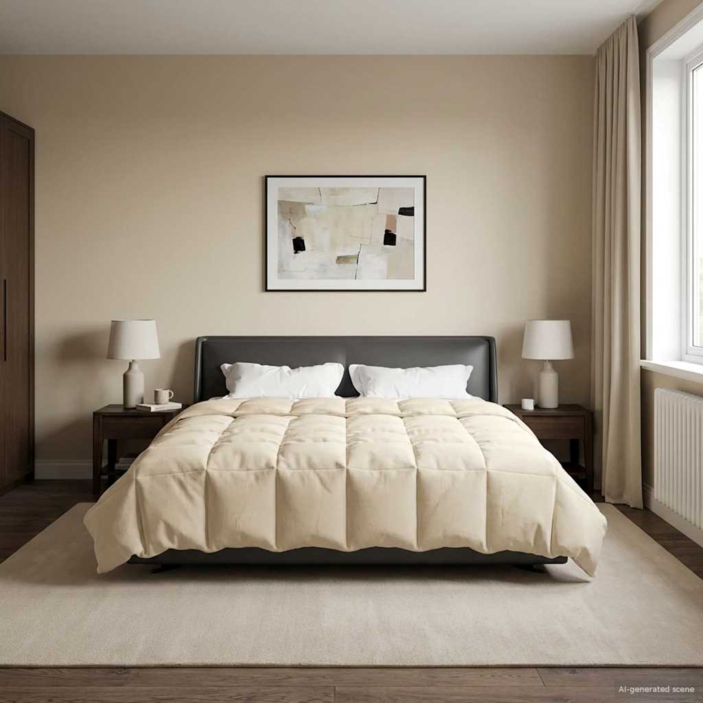 Duvet Invernale Trapuntato Crema 200 x 200 cm Microfibra