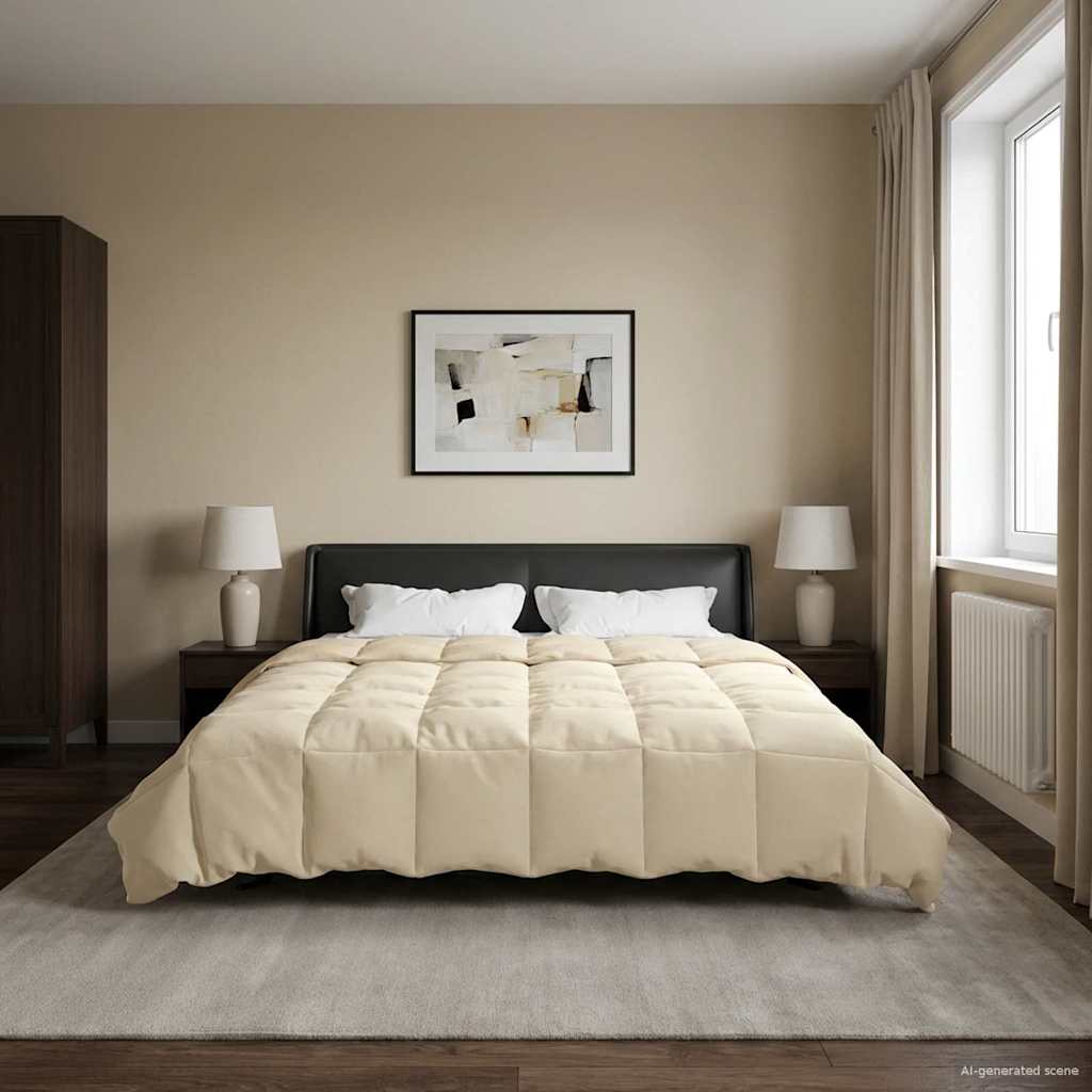 Duvet Invernale Trapuntato Crema 200 x 240 cm Microfibra