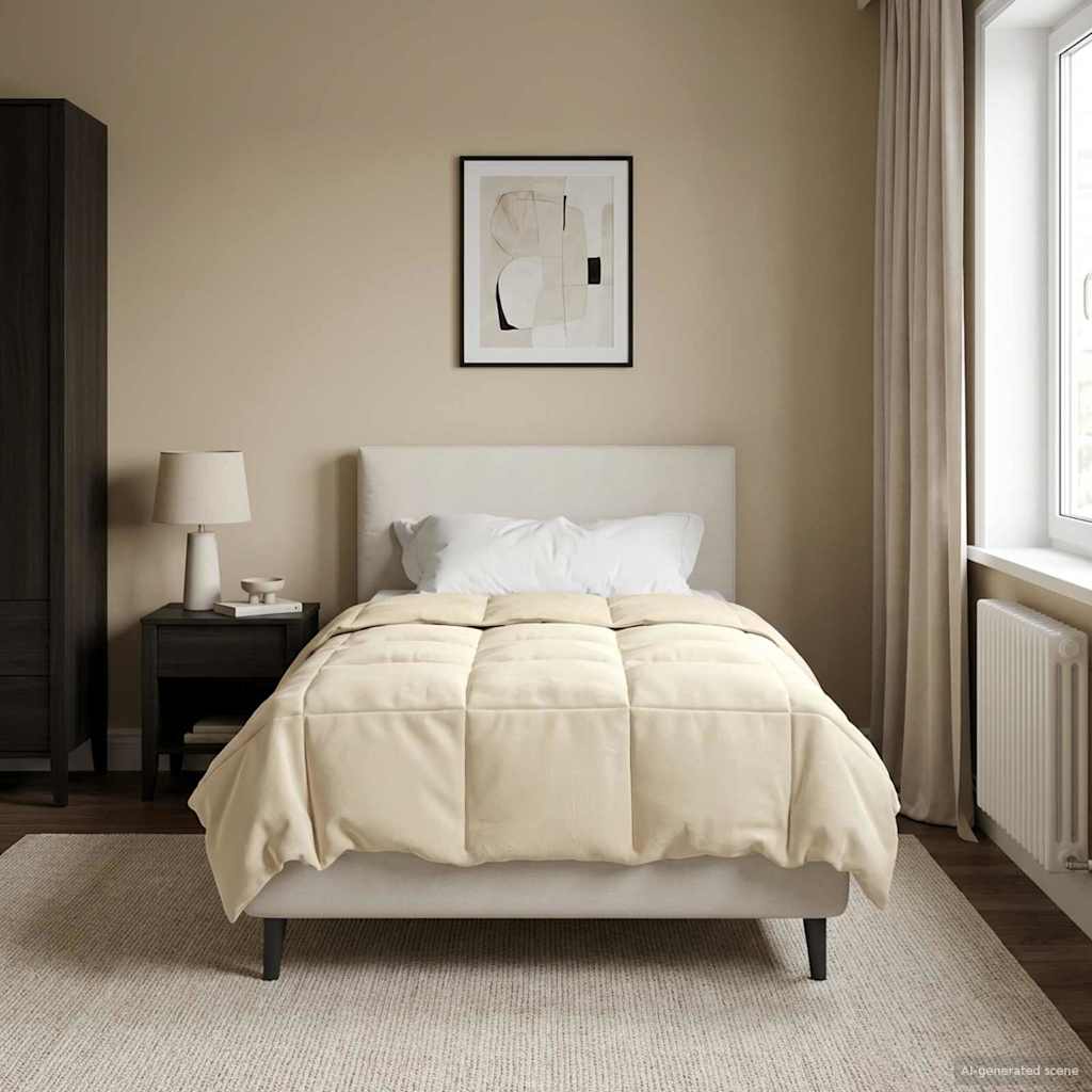Duvet Invernale Trapuntato Crema 140 x 220 cm Microfibra