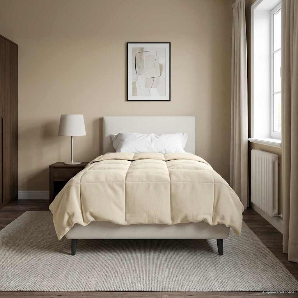 Duvet Invernale Trapuntato Crema 155 x 220 cm Microfibra