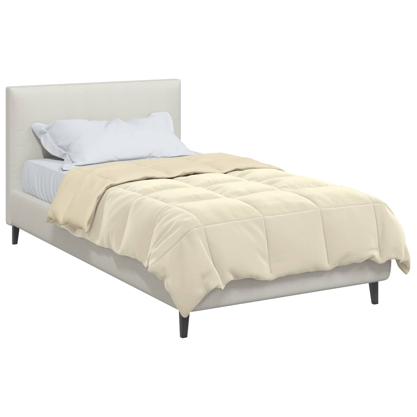Duvet Invernale Trapuntato Crema 155 x 220 cm Microfibra