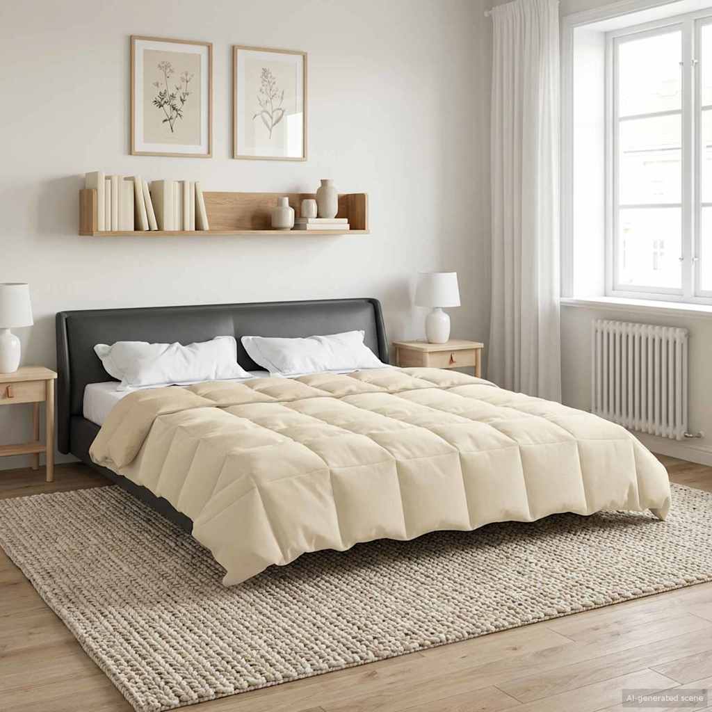 Duvet Invernale Trapuntato Crema 220 x 260 cm Microfibra