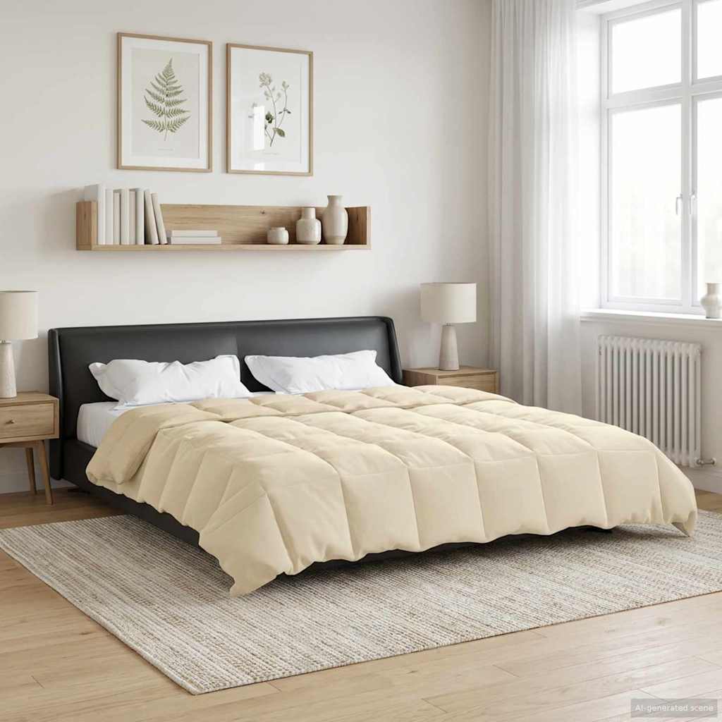 Duvet Invernale Trapuntato Crema 240 x 260 cm Microfibra