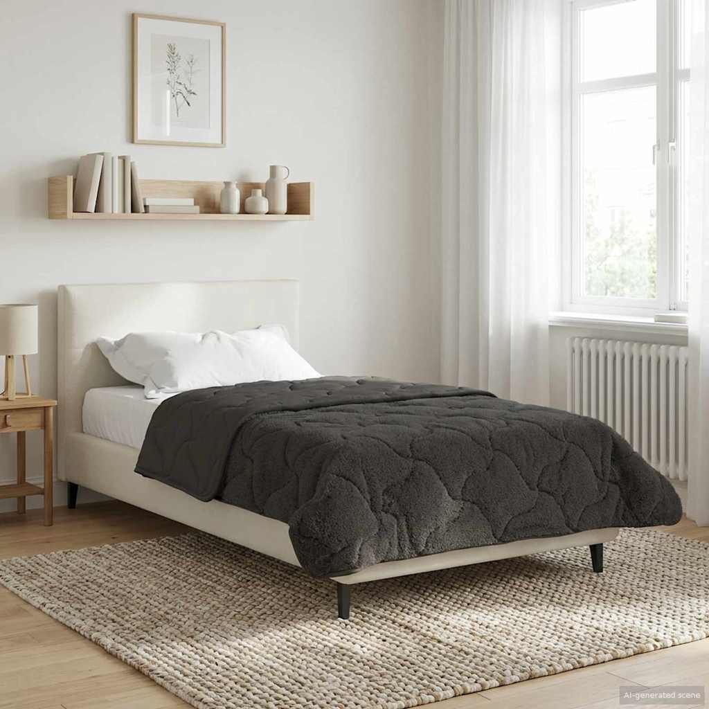 Duvet Estivo Antracite 140 x 220 cm Microfibra e Fleece Teddy