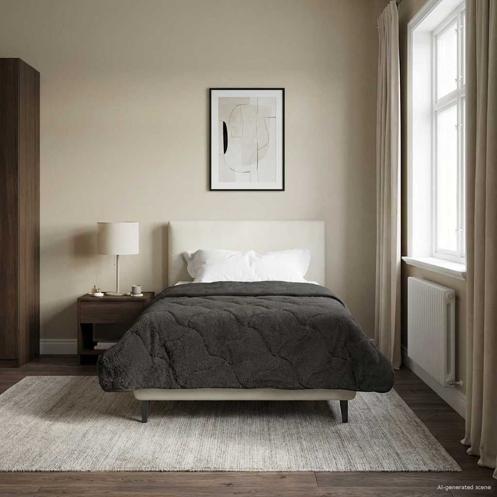 Duvet Estivo Antracite 155 x 200 cm Microfibra e Fleece Teddy