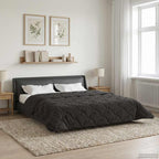 Duvet Estivo Antracite 200 x 220 cm Microfibra e Fleece Teddy