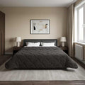 Duvet Estivo Antracite 200 x 220 cm Microfibra e Fleece Teddy