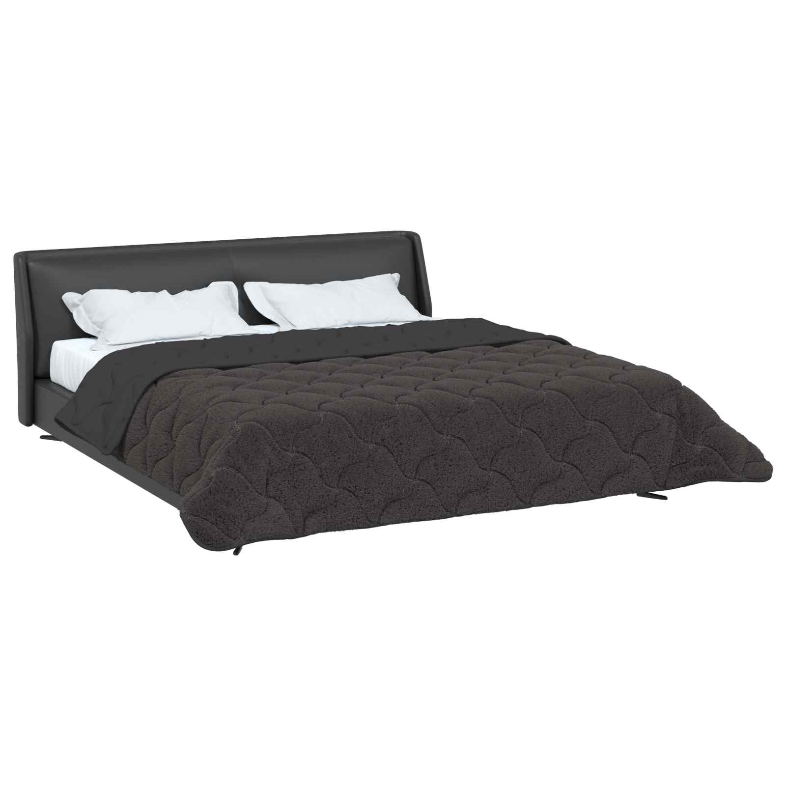 Duvet Estivo Antracite 200 x 220 cm Microfibra e Fleece Teddy