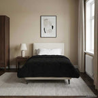 Duvet Estivo Nero 135 x 200 cm Microfibra e Fleece Teddy