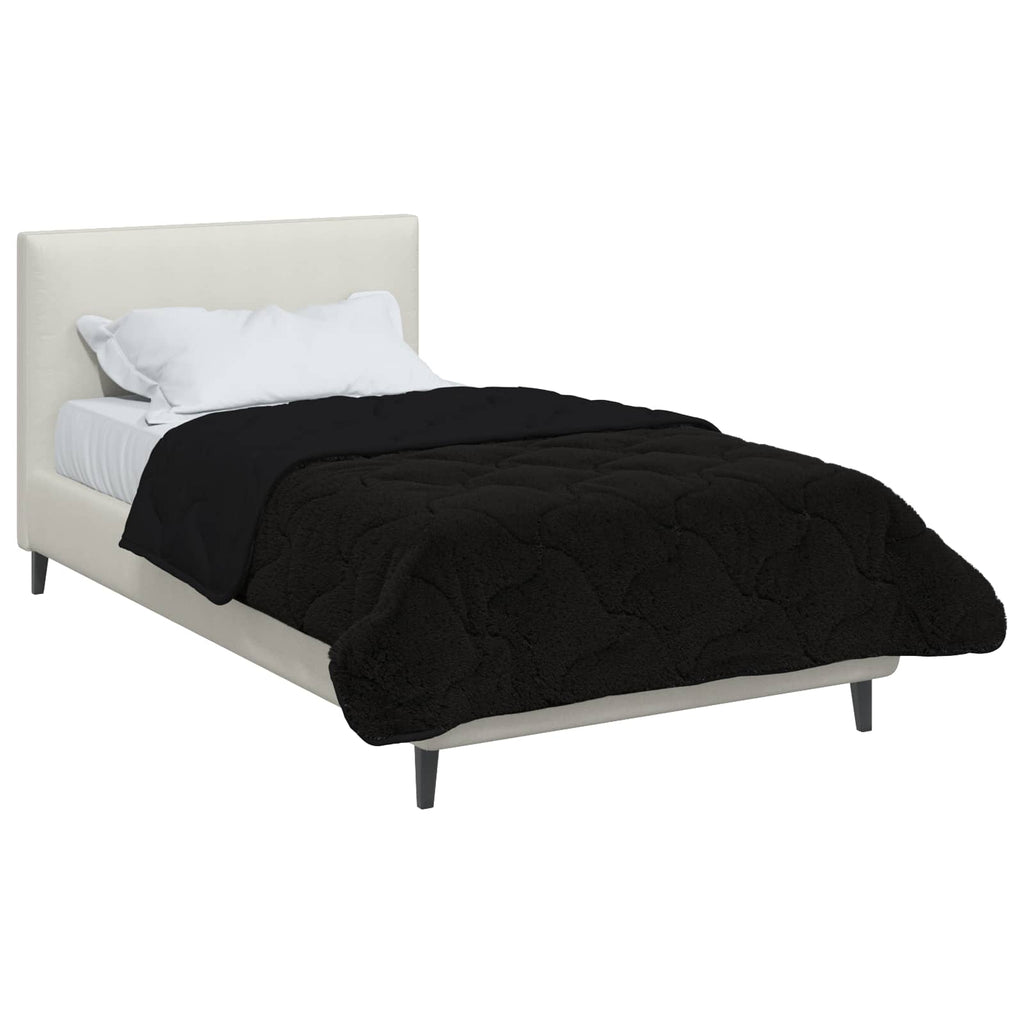 Duvet Estivo Nero 135 x 200 cm Microfibra e Fleece Teddy