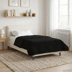 Duvet Estivo Nero 140 x 200 cm Microfibra e Fleece Teddy