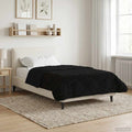 Duvet Estivo Nero 155 x 200 cm Microfibra e Fleece Teddy