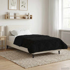 Duvet Estivo Nero 155 x 200 cm Microfibra e Fleece Teddy