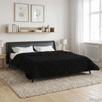 Duvet Estivo Nero 200 x 200 cm Microfibra e Fleece Teddy