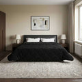 Duvet Estivo Nero 200 x 200 cm Microfibra e Fleece Teddy