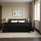 Duvet Estivo Nero 200 x 240 cm Microfibra e Fleece Teddy