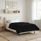 Duvet Estivo Nero 140 x 220 cm Microfibra e Fleece Teddy
