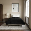 Duvet Estivo Nero 140 x 220 cm Microfibra e Fleece Teddy
