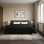 Duvet Estivo Nero 220 x 240 cm Microfibra e Fleece Teddy