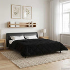 Duvet Estivo Nero 240 x 260 cm Microfibra e Fleece Teddy