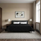 Duvet Estivo Nero 240 x 260 cm Microfibra e Fleece Teddy