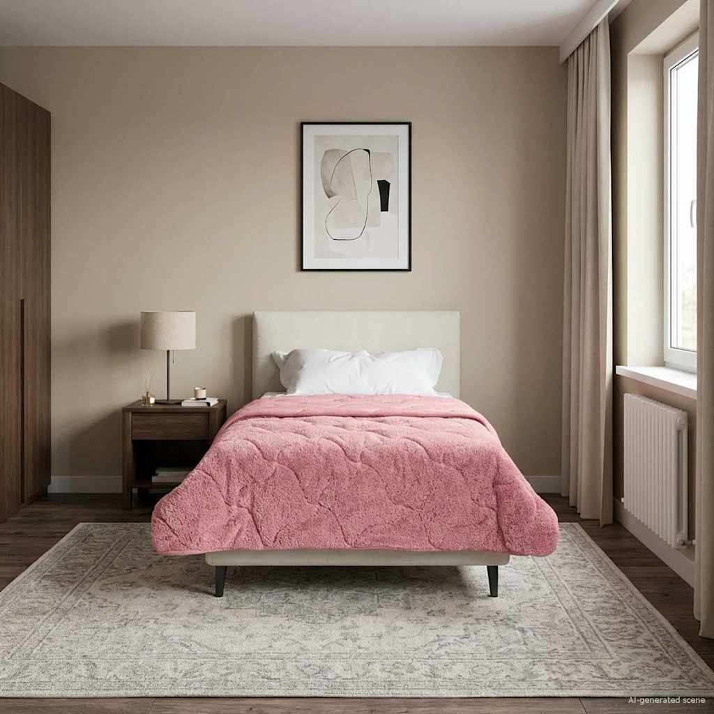 Duvet Estivo Rosa 140 x 220 cm Microfibra e Fleece Teddy