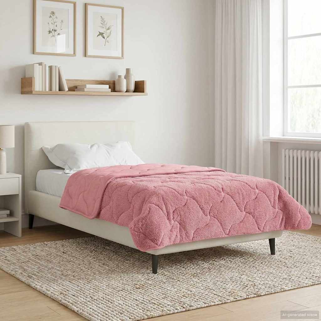 Duvet Estivo Rosa 155 x 200 cm Microfibra e Fleece Teddy