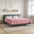 Duvet Estivo Rosa 200 x 200 cm Microfibra e Fleece Teddy