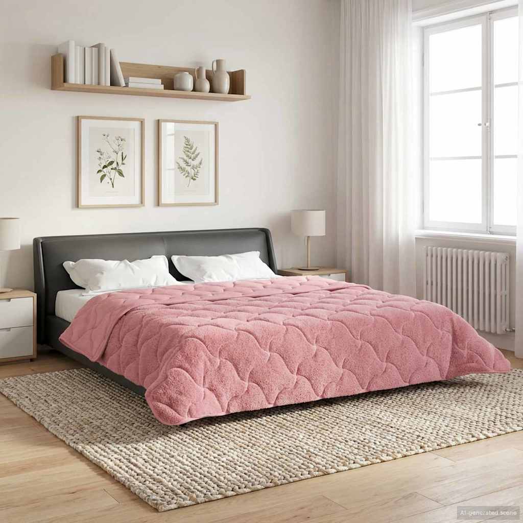 Duvet Estivo Rosa 200 x 240 cm Microfibra e Fleece Teddy