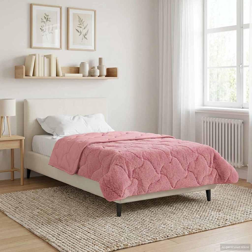 Duvet Estivo Rosa 135 x 200 cm Microfibra e Fleece Teddy