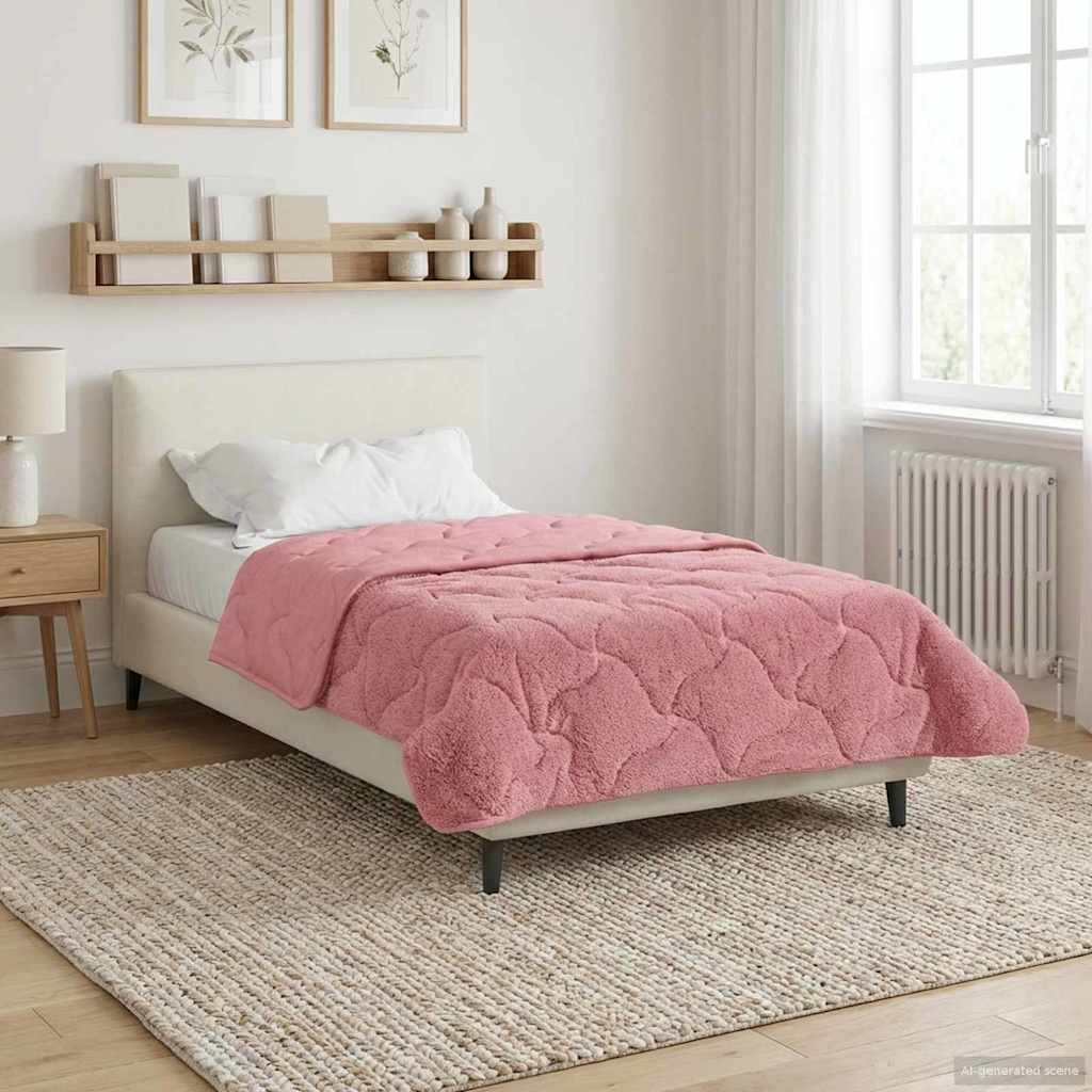 Duvet Estivo Rosa 140 x 220 cm Microfibra e Fleece Teddy