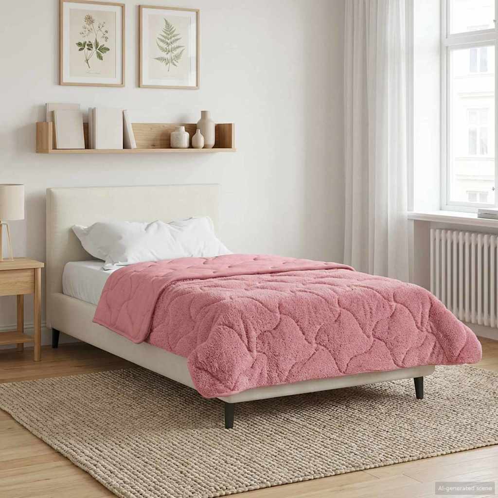 Duvet Estivo Rosa 155 x 220 cm Microfibra e Fleece Teddy