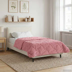 Duvet Estivo Rosa 155 x 220 cm Microfibra e Fleece Teddy