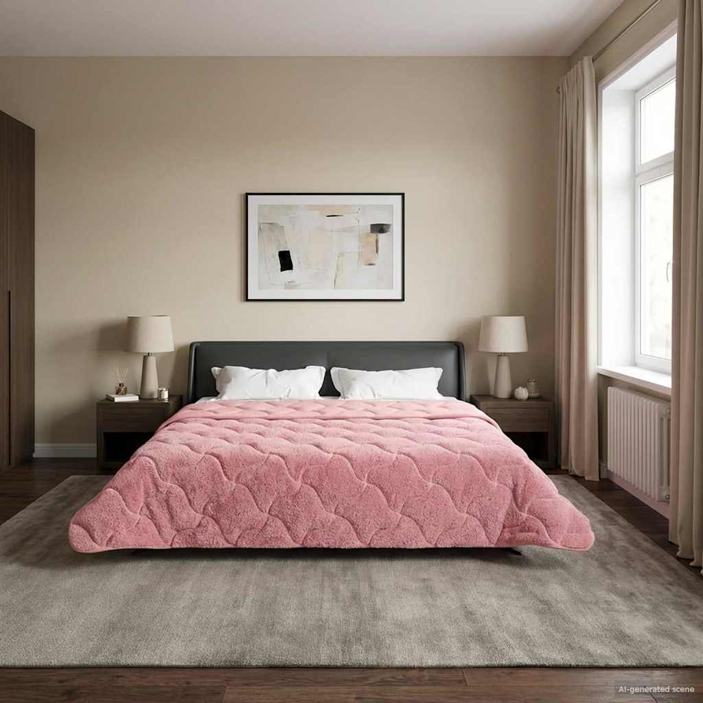 Duvet Estivo Rosa 200 x 220 cm Microfibra e Fleece Teddy