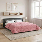 Duvet Estivo Rosa 220 x 240 cm Microfibra e Fleece Teddy