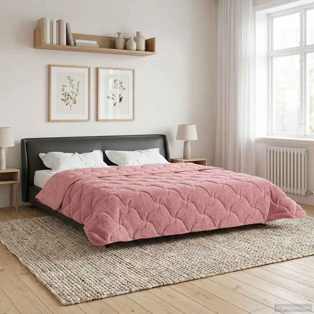 Duvet Estivo Rosa 240 x 260 cm Microfibra e Fleece Teddy