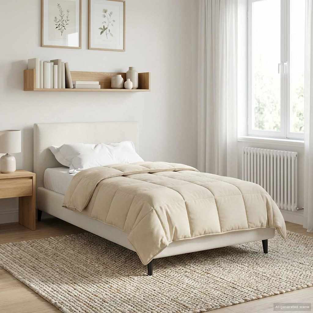 Duvet Estivo Crema 135 x 200 cm Microfibra e Fleece Teddy