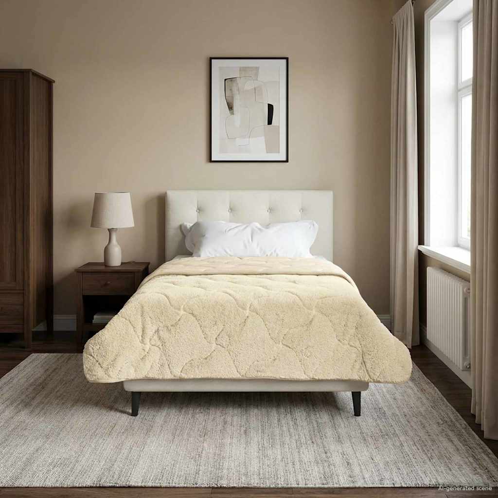 Duvet Estivo Crema 135 x 200 cm Microfibra e Fleece Teddy