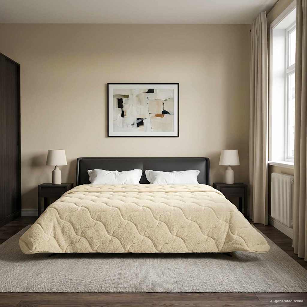 Duvet Estivo Crema 200 x 240 cm Microfibra e Fleece Teddy