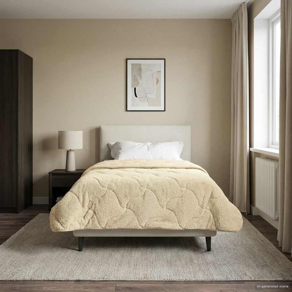 Duvet Estivo Crema 140 x 220 cm Microfibra e Fleece Teddy