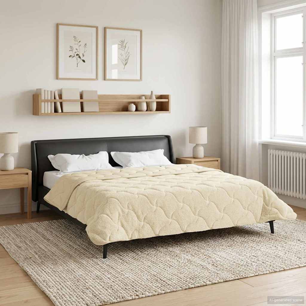 Duvet Estivo Crema 200 x 220 cm Microfibra e Fleece Teddy