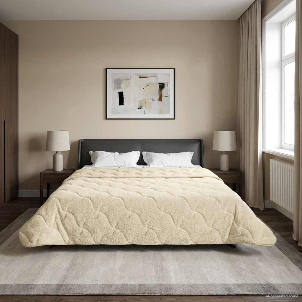 Duvet Estivo Crema 200 x 220 cm Microfibra e Fleece Teddy