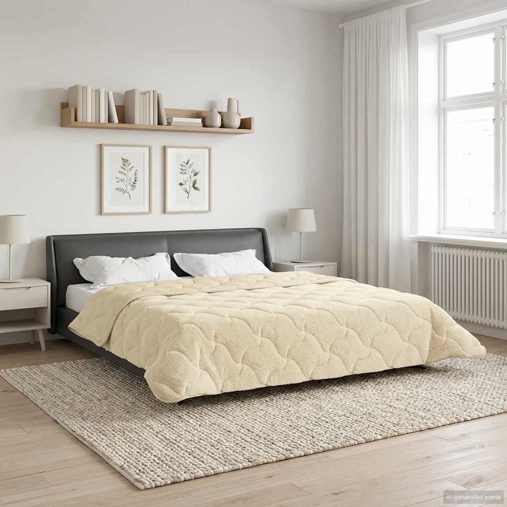 Duvet Estivo Crema 220 x 240 cm Microfibra e Fleece Teddy