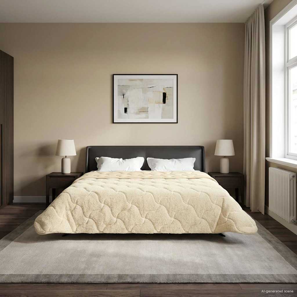 Duvet Estivo Crema 220 x 240 cm Microfibra e Fleece Teddy