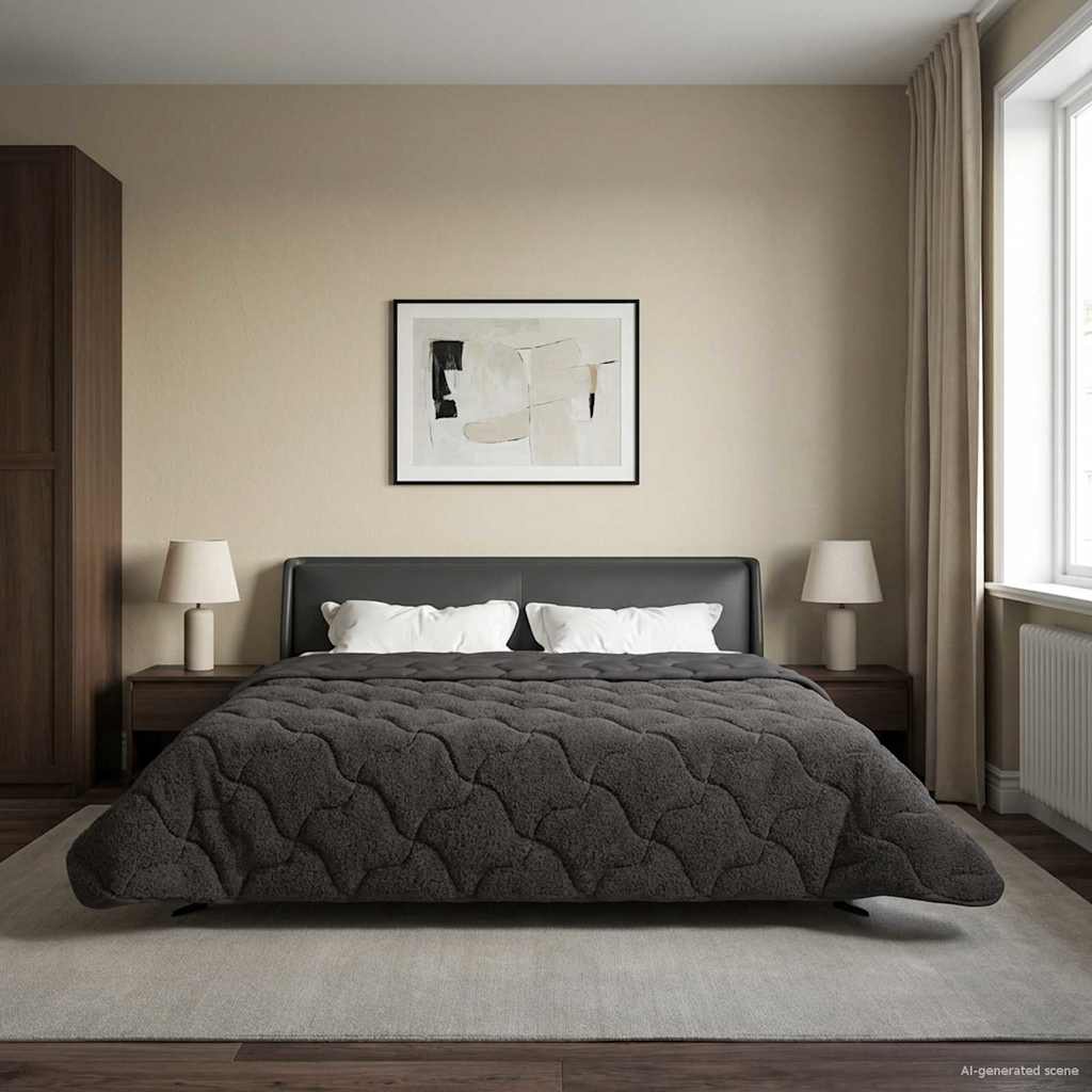 Duvet Invernale Trapuntato Antracite 200 x 240 cm