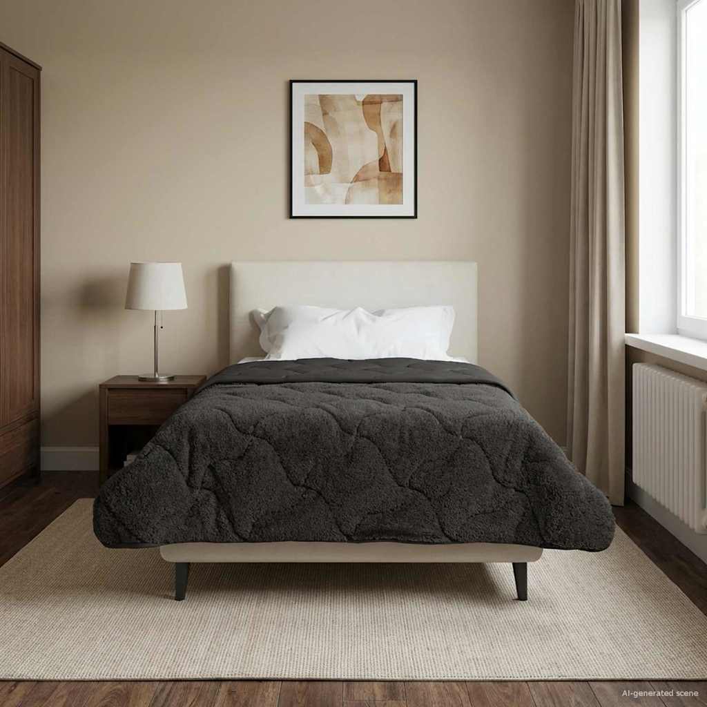 Duvet Invernale Trapuntato Antracite 135 x 200 cm