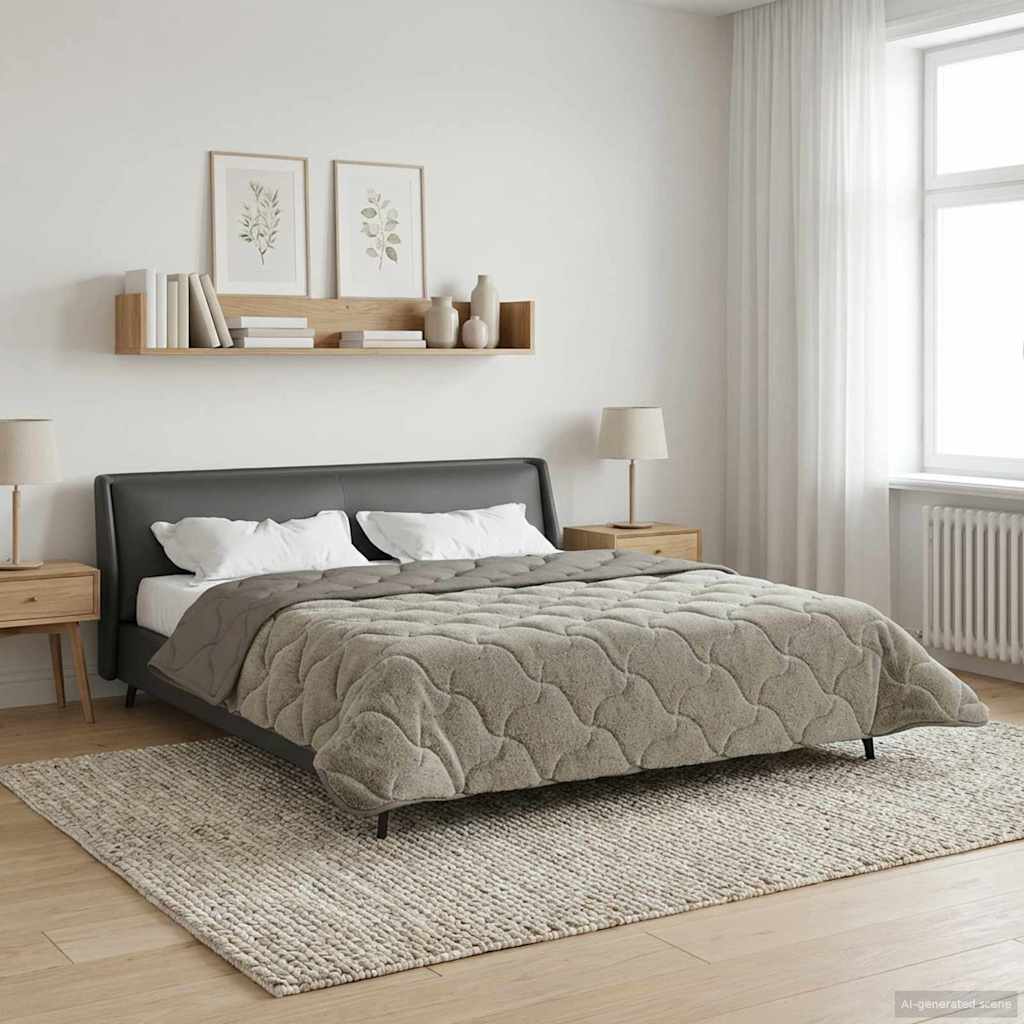 Duvet Invernale Trapuntato Grigio chiaro 220 x 240 cm