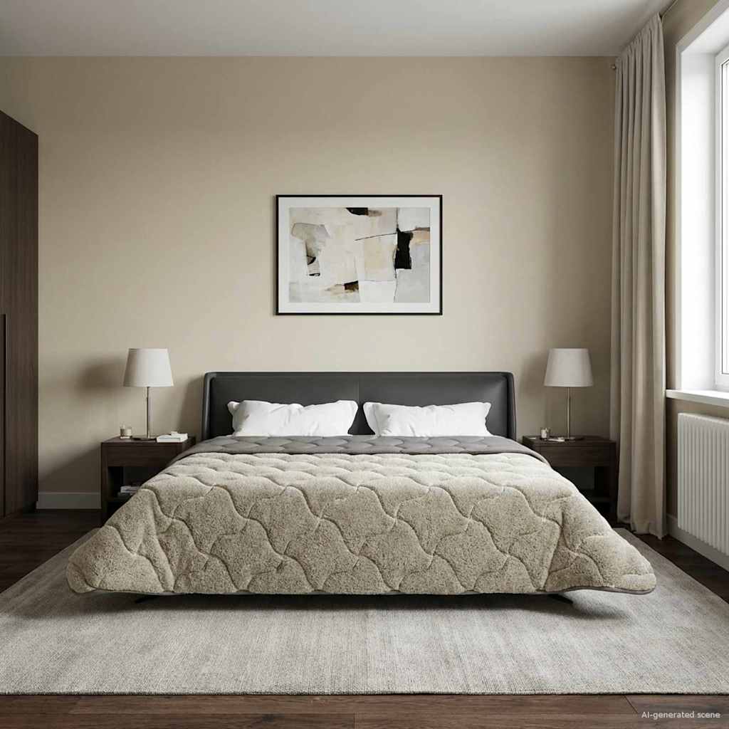 Duvet Invernale Trapuntato Grigio chiaro 220 x 260 cm