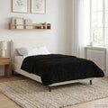 Duvet Invernale Nero 135 x 200 cm Microfibra e Fleece Teddy