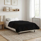 Duvet Invernale Nero 135 x 200 cm Microfibra e Fleece Teddy